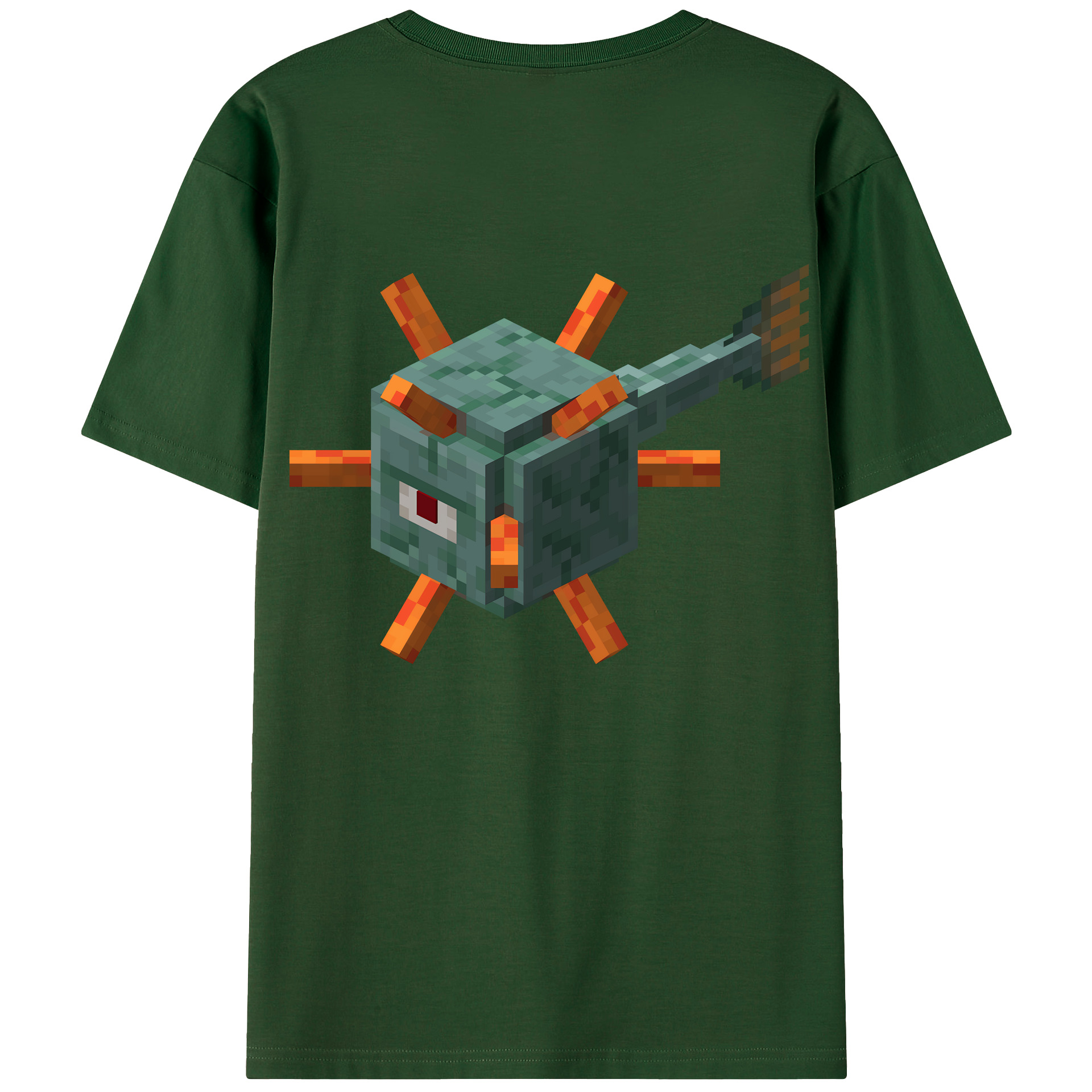 （画像用） マインクラフト ブロックの世界 Minecraft MC Block world 綿100％半袖Tシャツ（背面プリント）